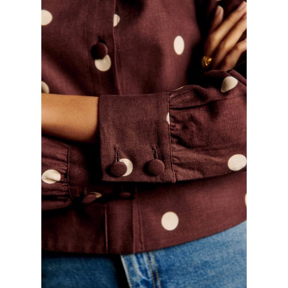 La Maille Sezane Lorenza Blouse in Polka Dots Print Size 40 / US 10 / L NWT✨ - Picture 4 of 14